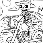 Spooky Fun on Two Wheels: Free Halloween Motorcycle Colouring Sheets for Kids!